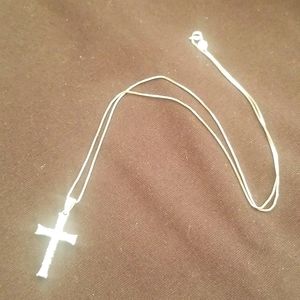 Silver cross necklace